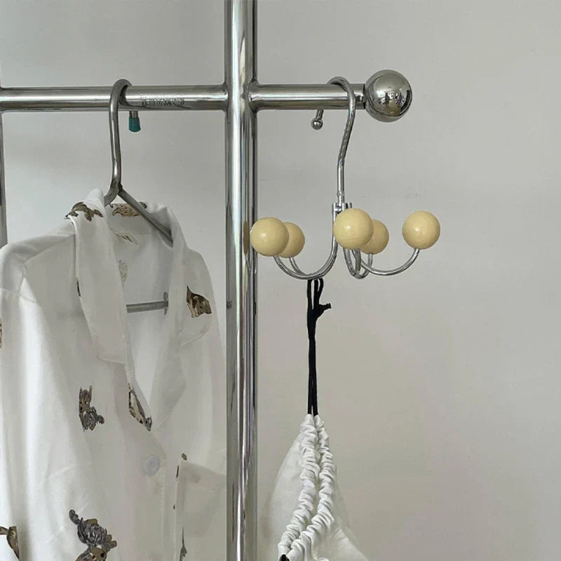 Rotating Wooden Ball Wall Hook