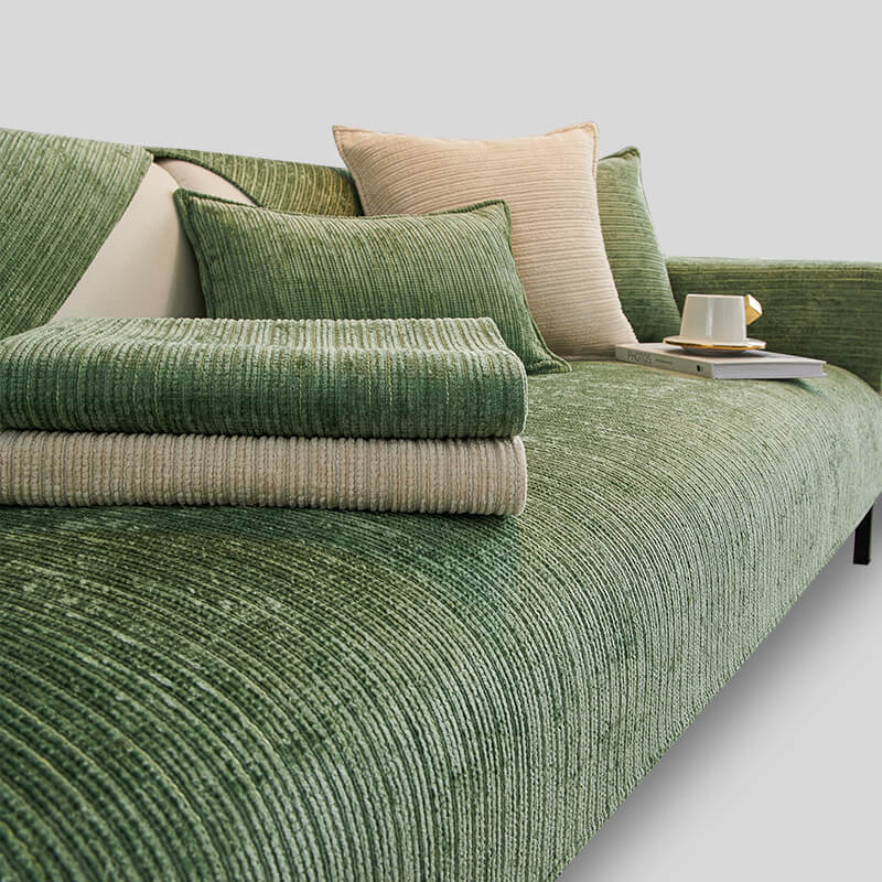Simple Solid Color Chenille Scratch-resistant Couch Cover
