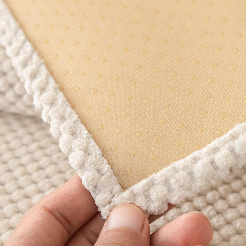 Simple Solid Colour Plush Furniture Protector Couch Cover with Non-Slip Design