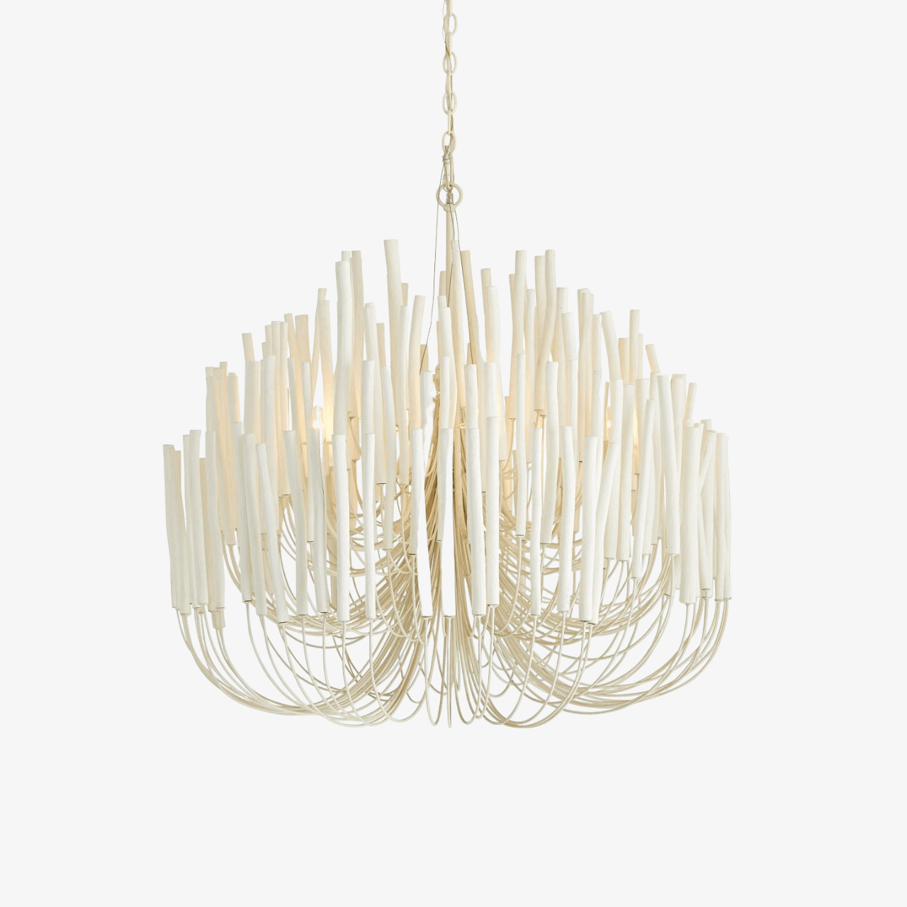 Tiered Wooden Stick Chandelier – Organic Statement Light
