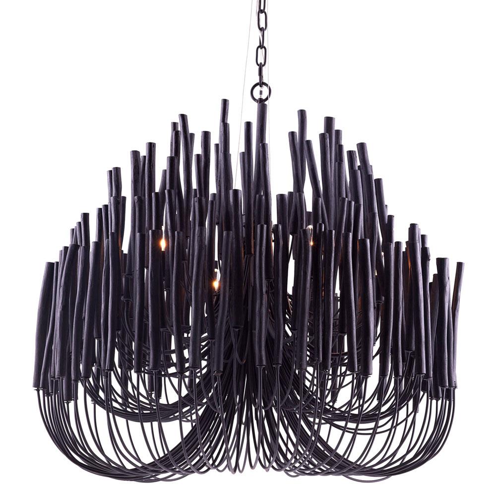Tiered Wooden Stick Chandelier – Organic Statement Light