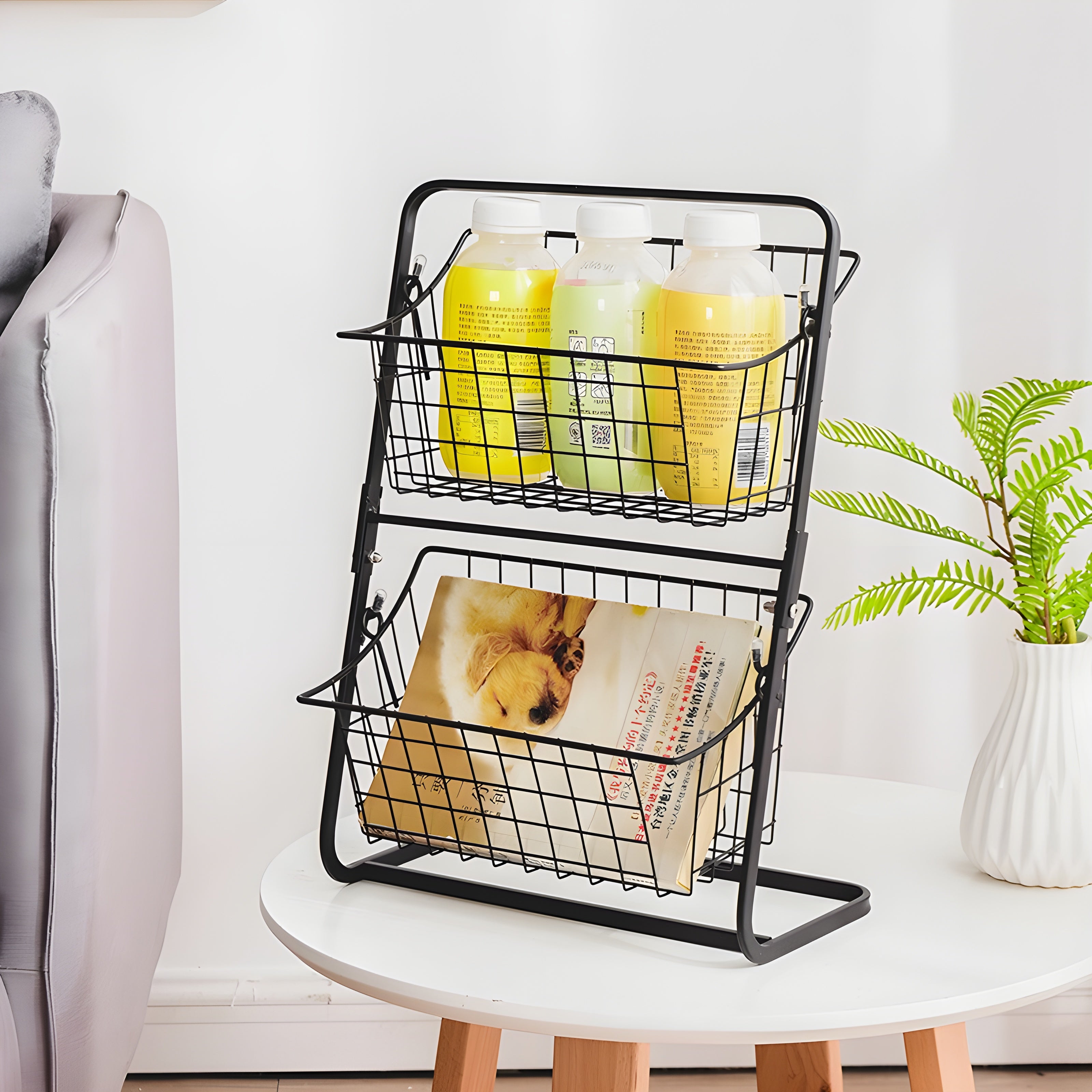 Detachable Fruit and Vegetable Basket with Space-Saving Design