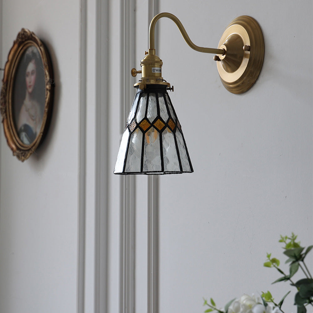 Vintage Glass Wall Sconce Light