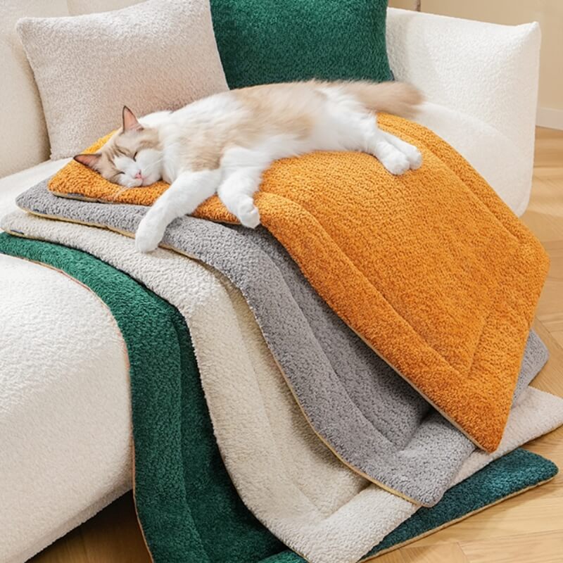 Warm Plush Non-Slip Pet Mat Soft Cozy Versatile Sizes