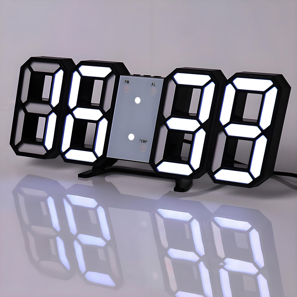 TimeSphere LED 3D Digital Clock with Calendar and Temp Display