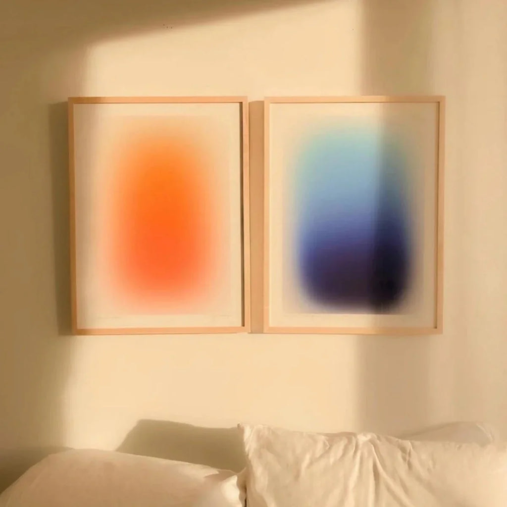 Abstract Dizzy Blue & Orange Canvas Print Modern Art