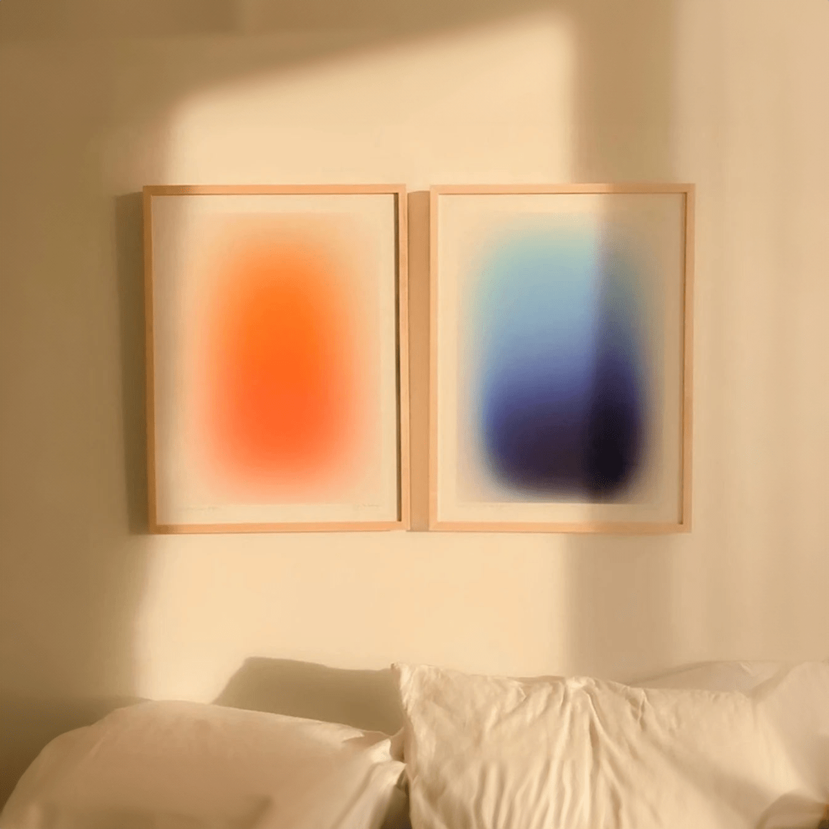 Abstract Dizzy Blue & Orange Canvas Print Modern Art