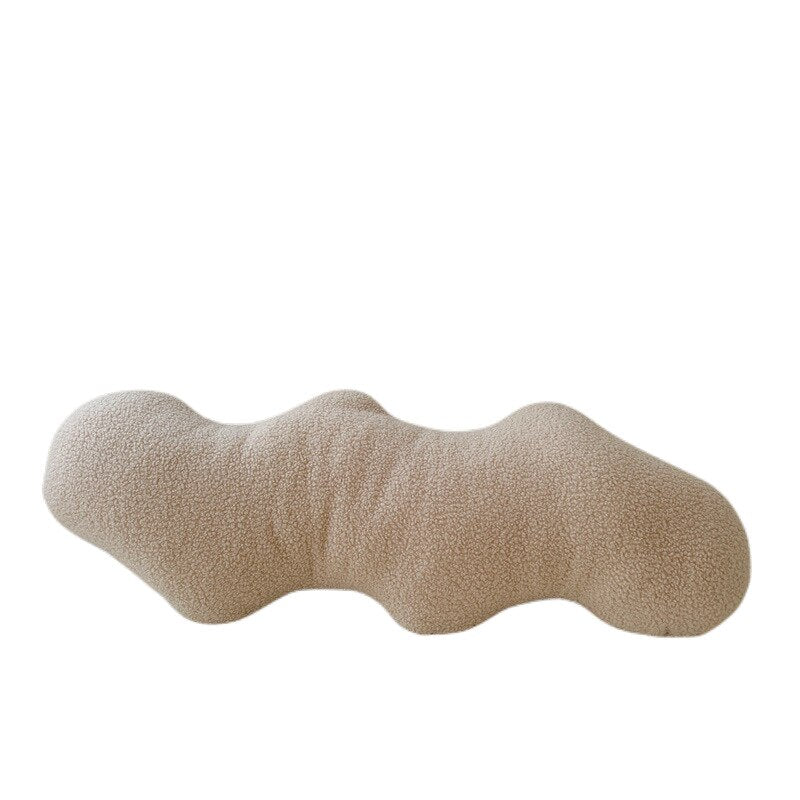 Abstract Shaped Sofa Cushion in Plush Wavy Design