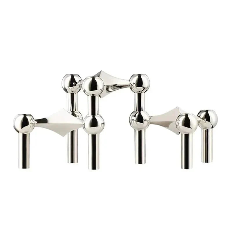 Abstract Style Molecular Structure Candle Holder - Metal Design