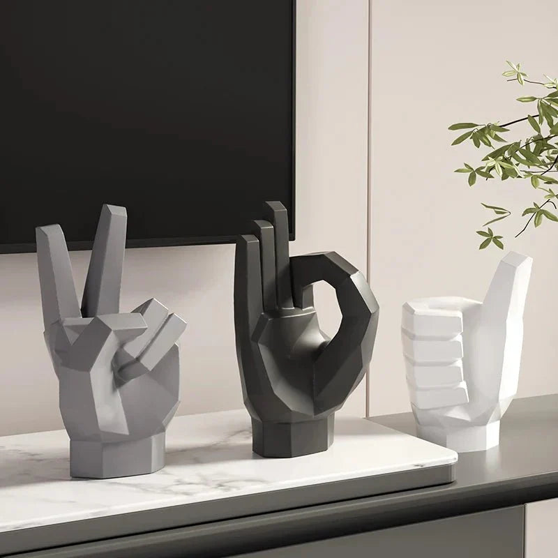 Abstract 'Thumbs Up' Art Decoration - Modern Resin Ornament