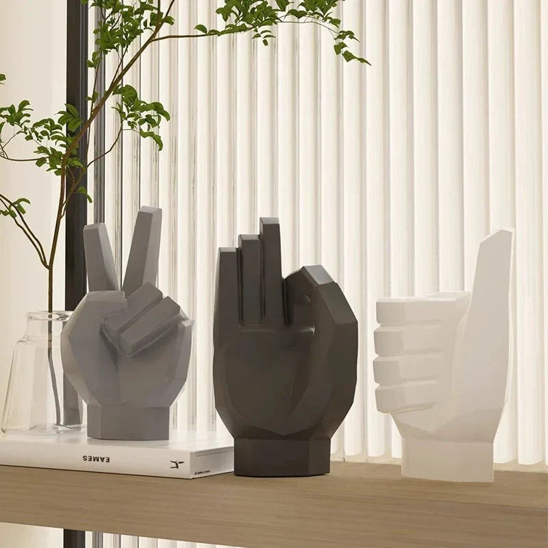 Abstract 'Thumbs Up' Art Decoration - Modern Resin Ornament