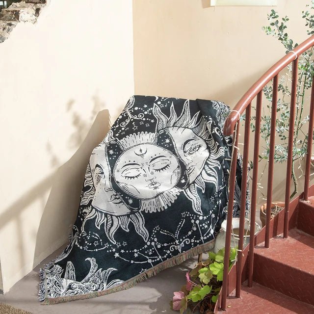 Colorful Abstract Woven Tapestry Throw Blanket 160x130cm