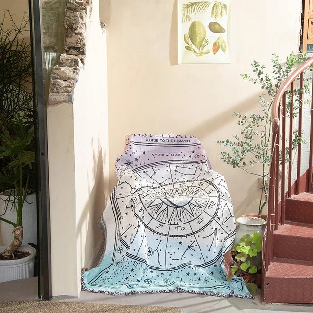 Colorful Abstract Woven Tapestry Throw Blanket 160x130cm