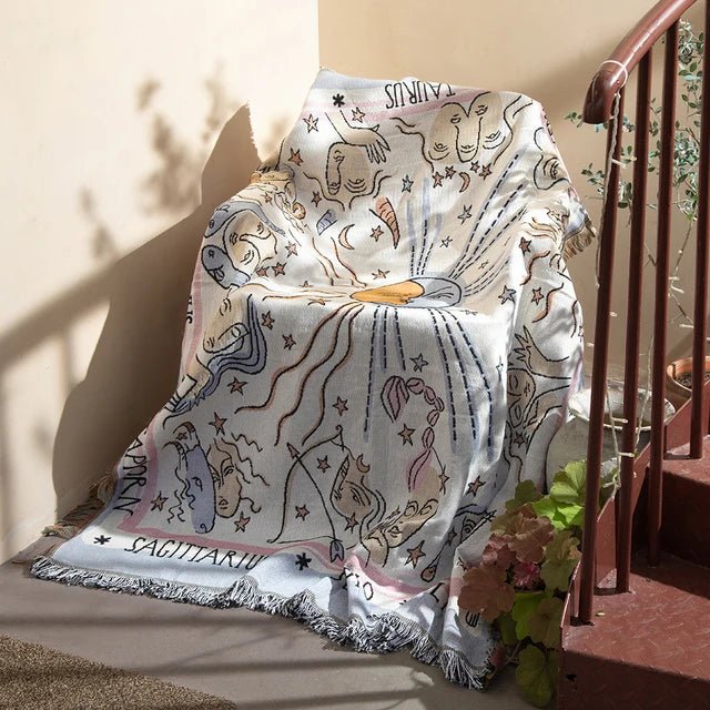 Colorful Abstract Woven Tapestry Throw Blanket 160x130cm