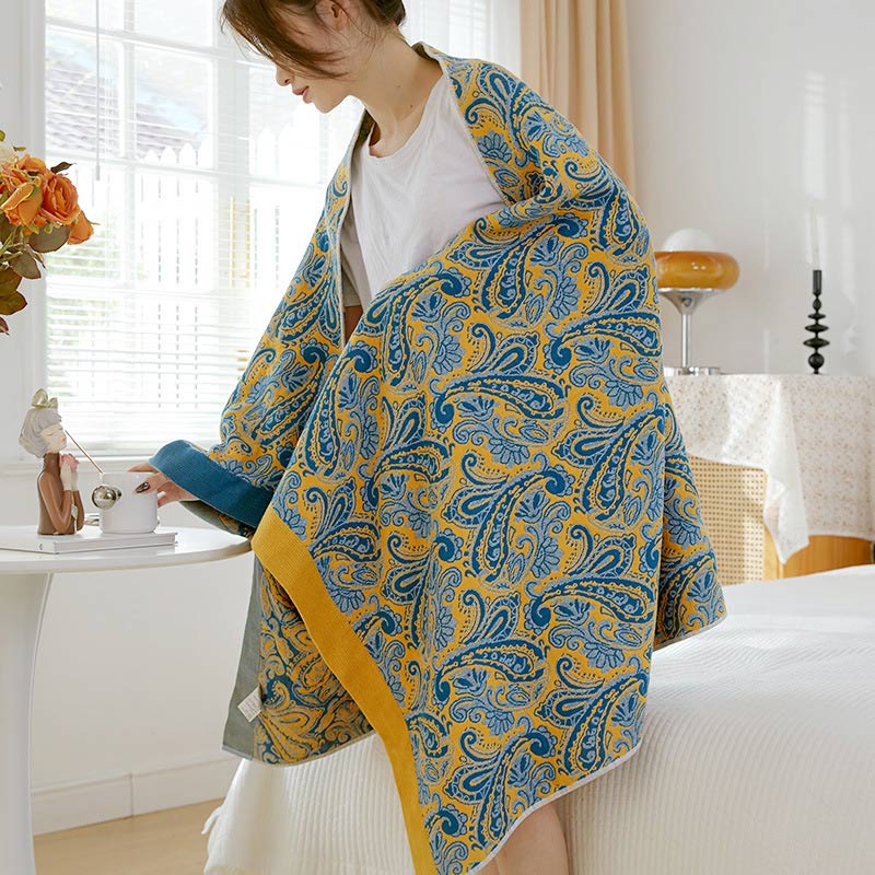 Mixed Color Reversible Gauze Bath Towel Soft Cotton