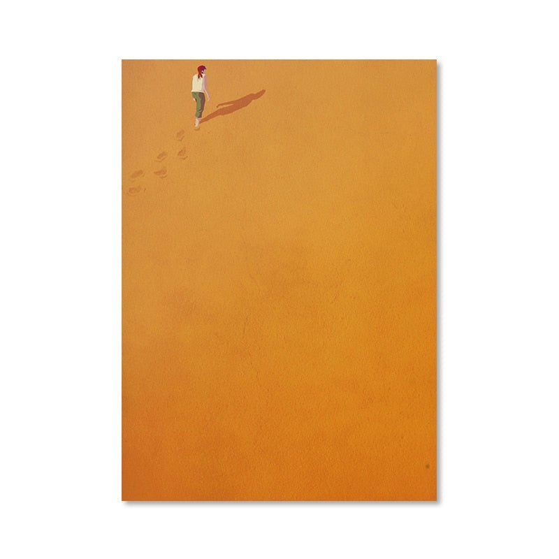 Alone Girl Minimalist Canvas Print Poster Modern Art Decor