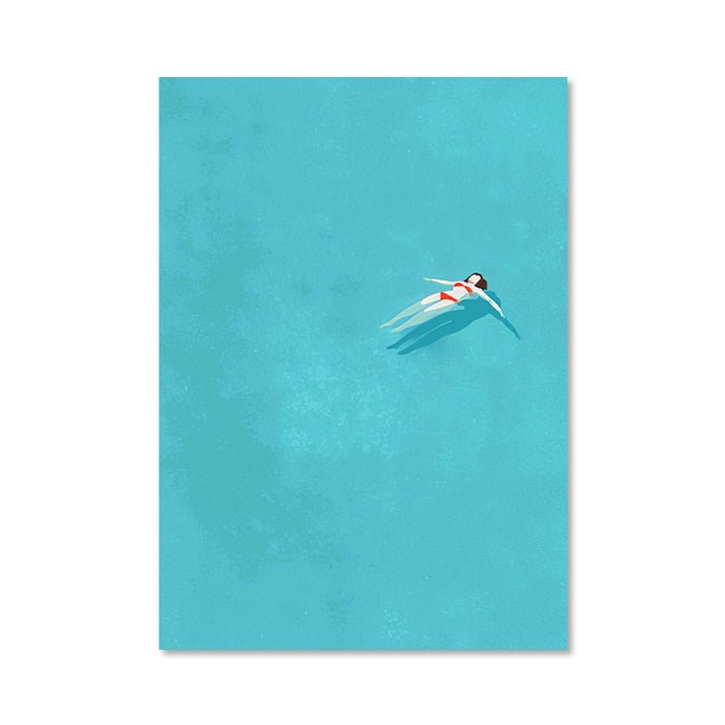 Alone Girl Minimalist Canvas Print Poster Modern Art Decor