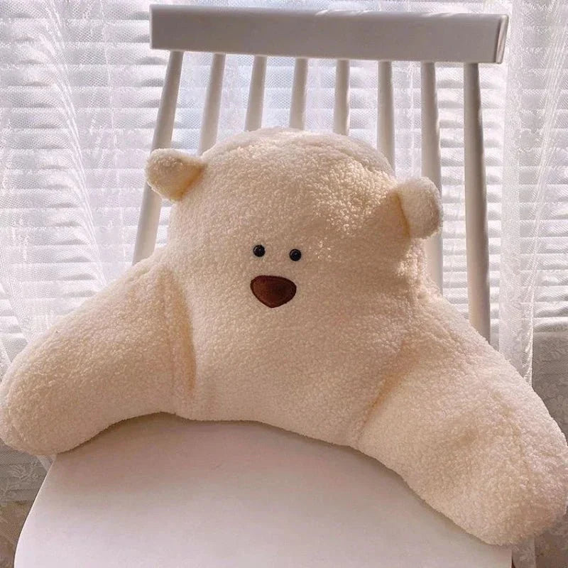 Teddy Shape Soft Office Seat Cushion - Plush Cotton Comfort