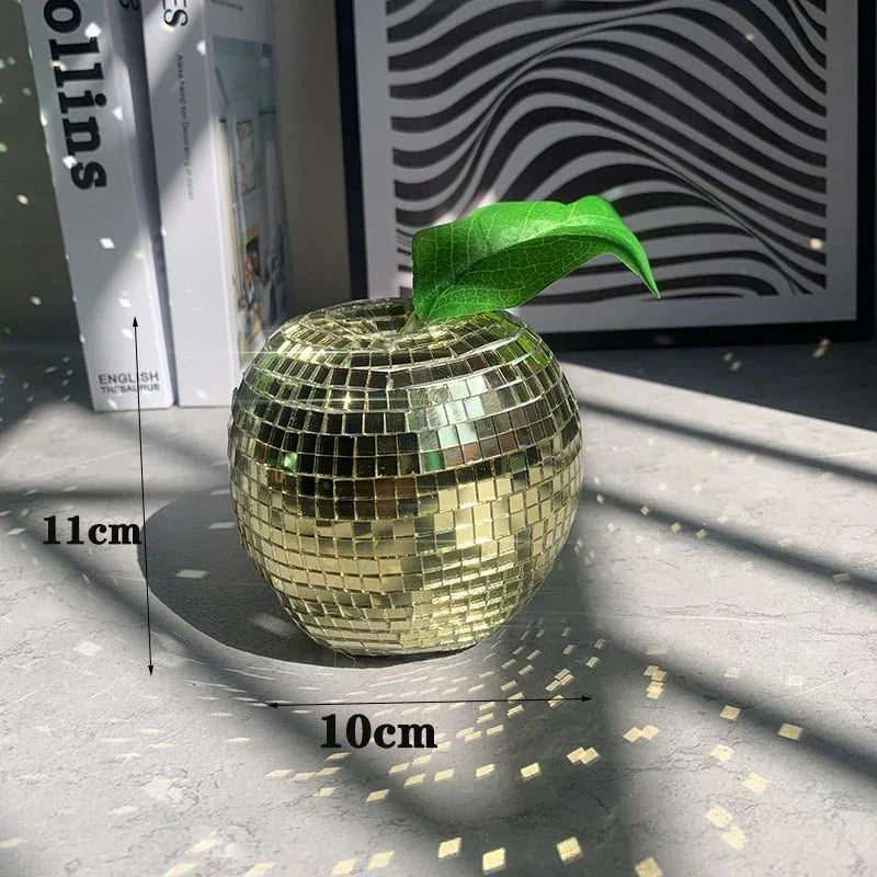 Apple & Banana Disco Ball Fruit Decoration - Glass Art