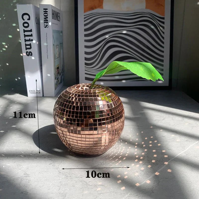 Apple & Banana Disco Ball Fruit Decoration - Glass Art