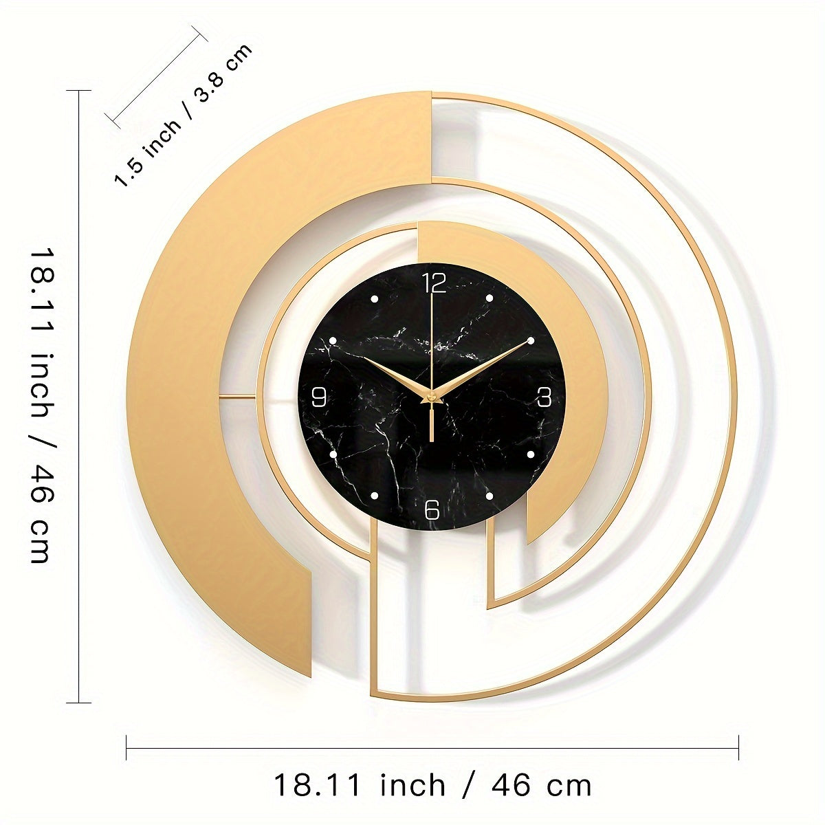 Gold Geometric Wall Clock