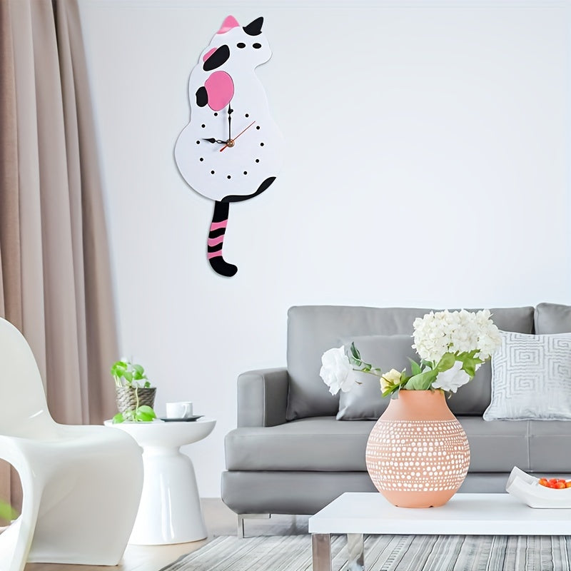 SwingTail Timekeeper Cat Wall Clock with Silent Mechanism