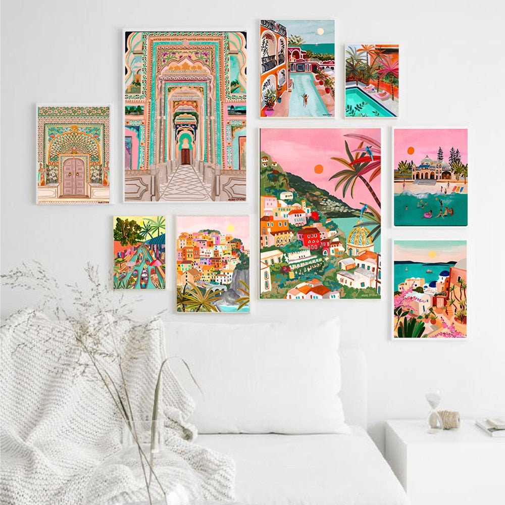 Boho Landscape Posters on Canvas with Stunning Travel Prints