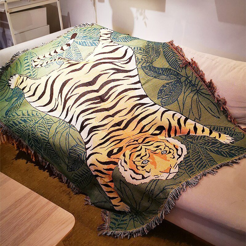 Boho Style Knitted Blanket for Cozy Home Decor