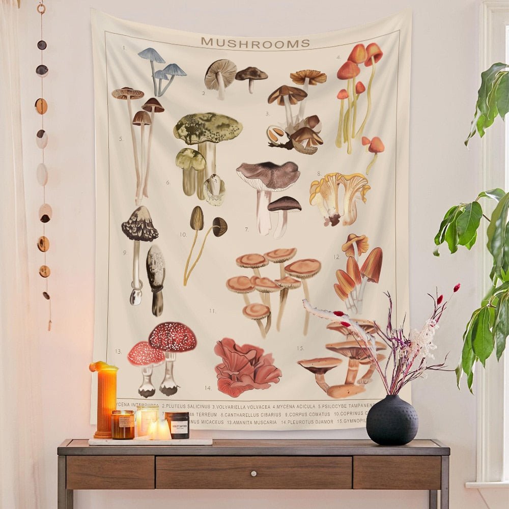 Botanical and Floral Tapestry Print Wall Hanging 100% Polyester
