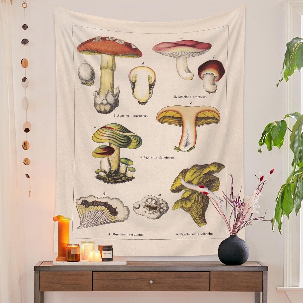 Botanical and Floral Tapestry Print Wall Hanging 100% Polyester