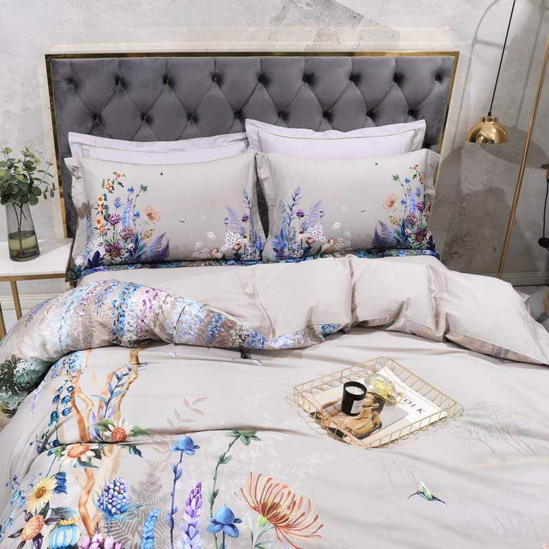 FloraLuxe Duvet Cover Set (Egyptian Cotton, 500 TC)