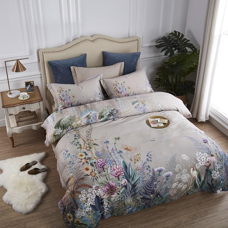 FloraLuxe Duvet Cover Set (Egyptian Cotton, 500 TC)