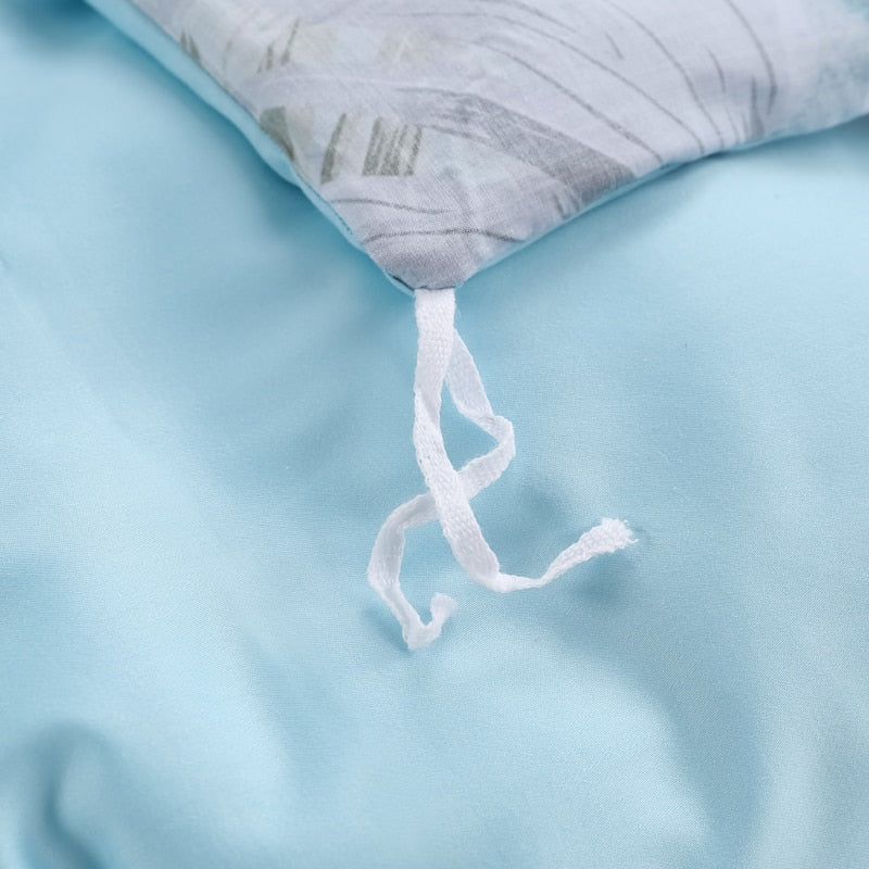 Azure Bloom Duvet Cover Set (Egyptian Cotton, 500 TC)