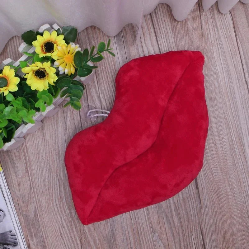 Cartoon Big Red Lips Plush Cushion - Soft Cotton Modern Style