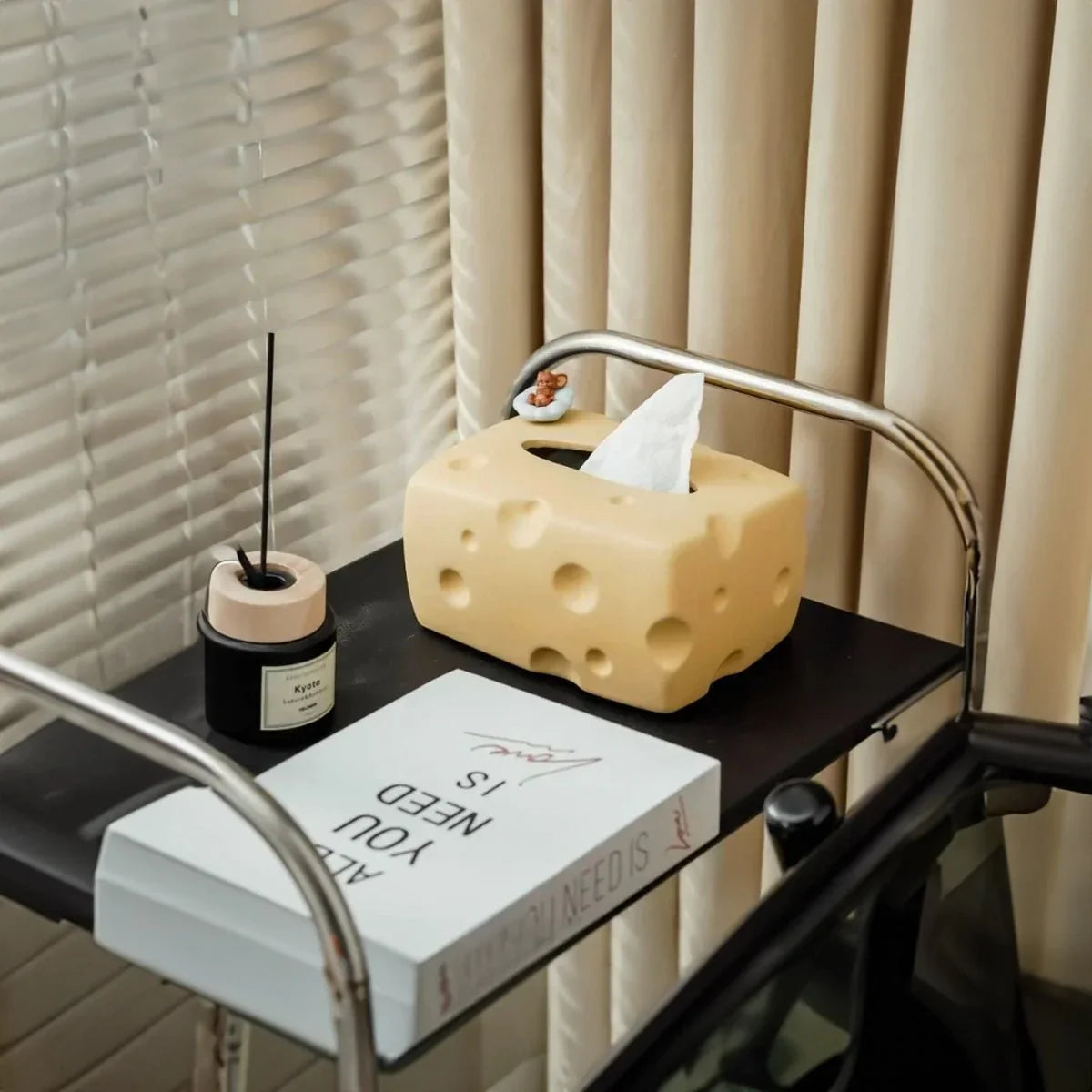 Cartoon Cheese Shape Ceramic Tissue Box - Modern Decor Accent