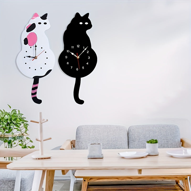 SwingTail Timekeeper Cat Wall Clock with Silent Mechanism