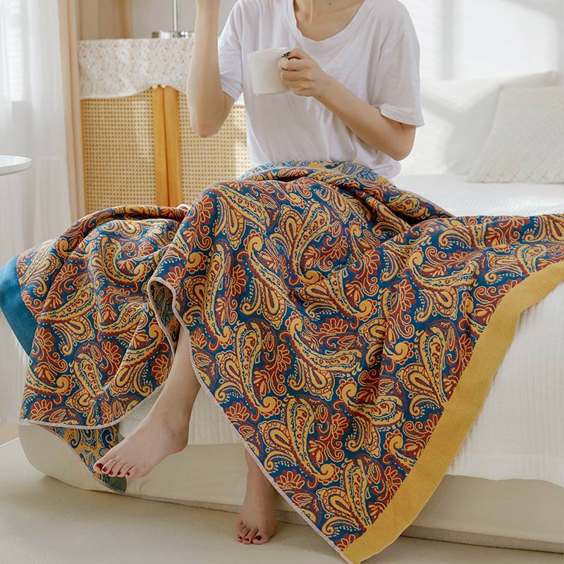 Mixed Color Reversible Gauze Bath Towel Soft Cotton