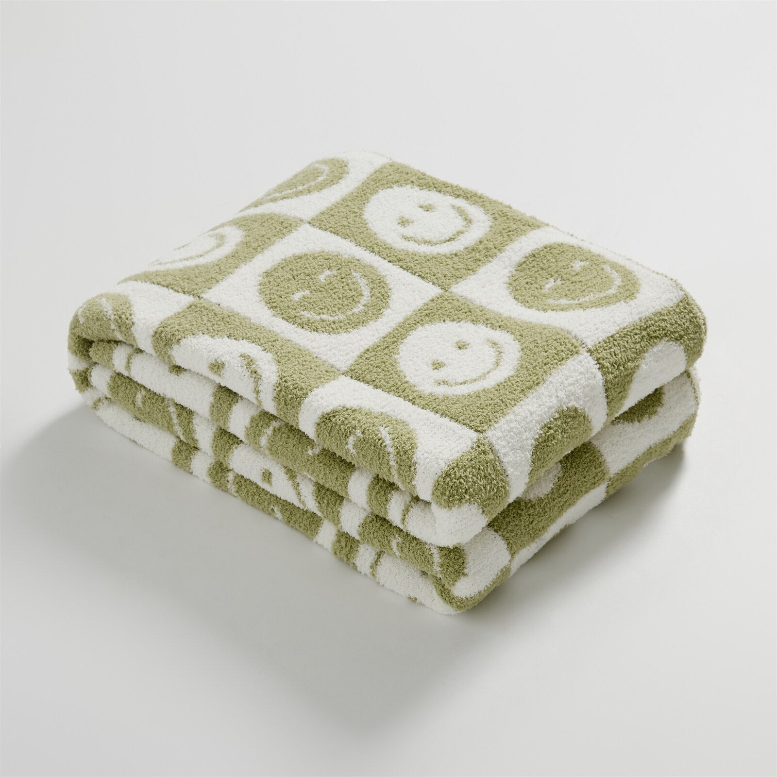 Chequered 'Smile' Meme Pattern Checked Blanket for Cozy Comfort