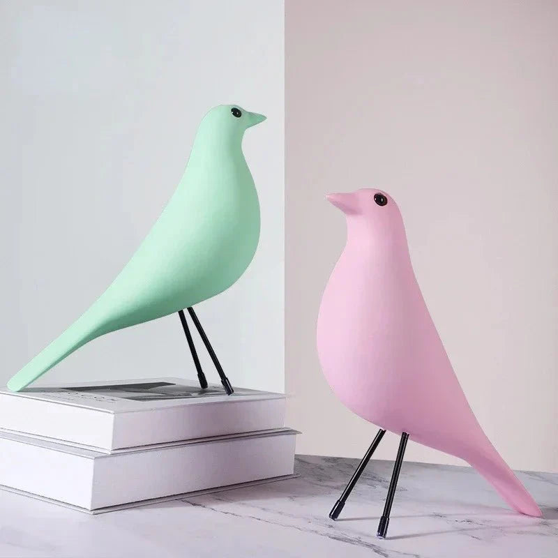 Colourful Novelty Bird House Ornament Resin Sculpture Decor