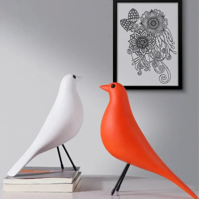 Colourful Novelty Bird House Ornament Resin Sculpture Decor