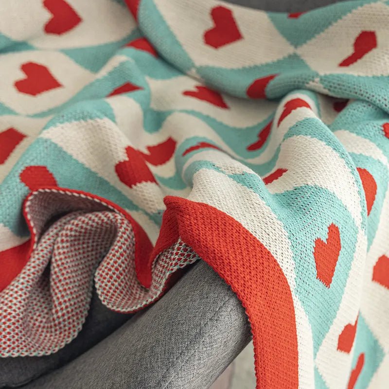 Comfortable & Cosy Hearts Sofa Blanket for Ultimate Relaxation