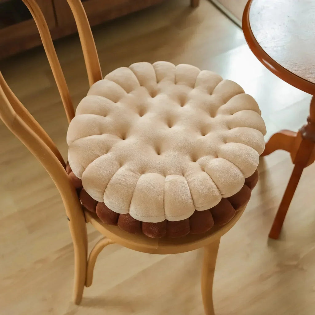 Cookie Biscuit Shape Cosy Cushion Soft Polyester Foam