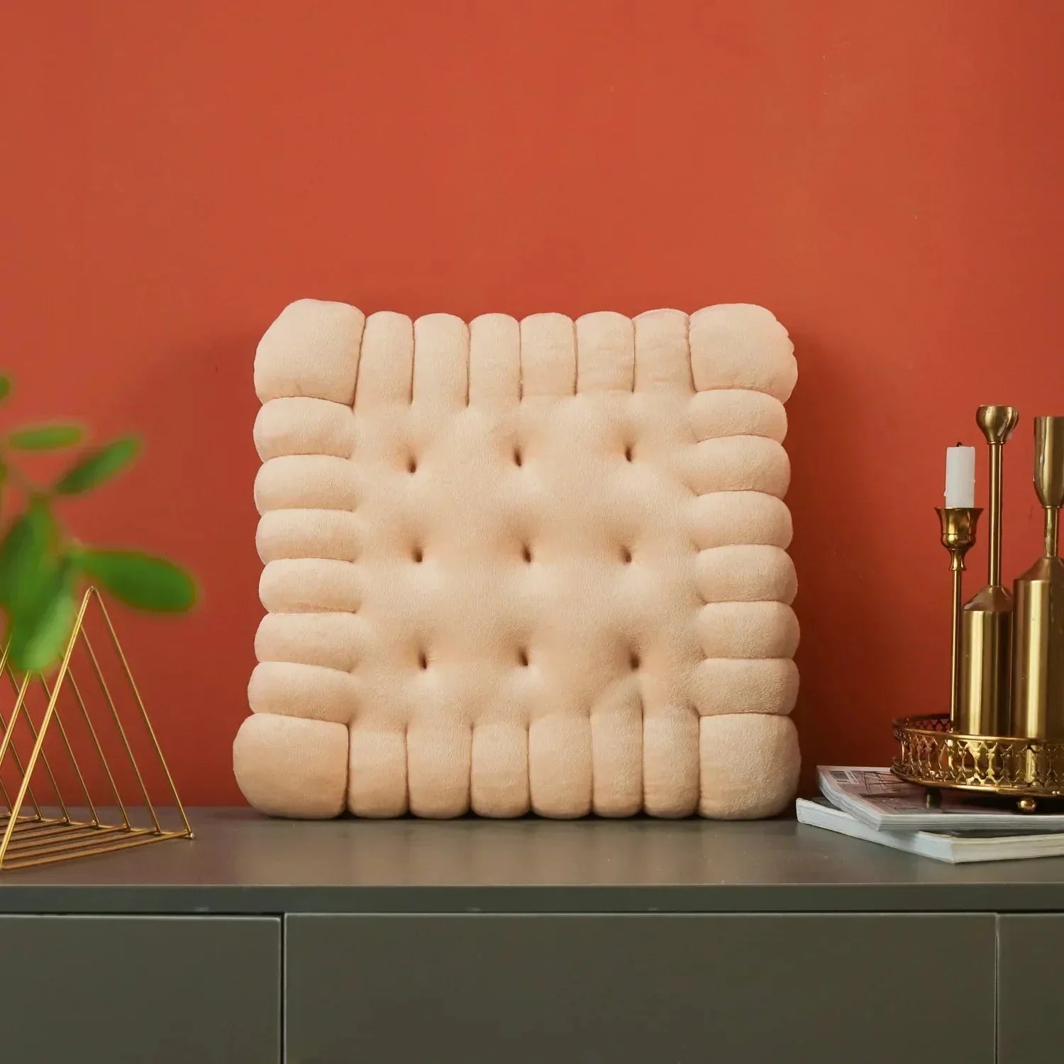 Cookie Biscuit Shape Cosy Cushion Soft Polyester Foam