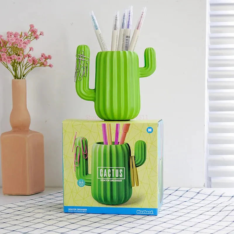 Creative Cactus Shape Desktop Organiser Resin Pen Holder