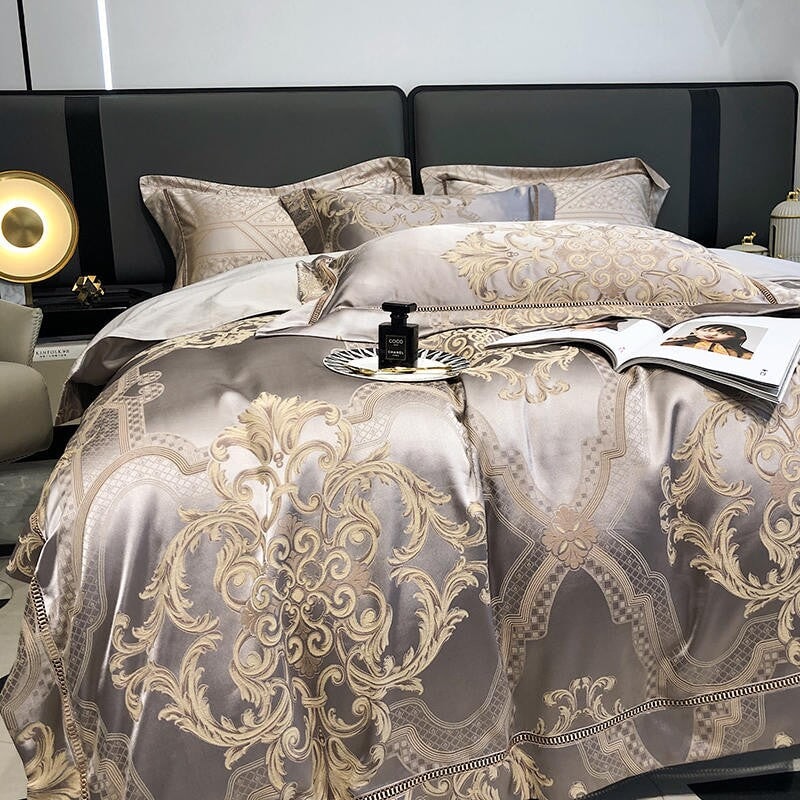 Damask Luxury Duvet Cover Set – 1000 TC Egyptian Cotton for Ultimate Comfort