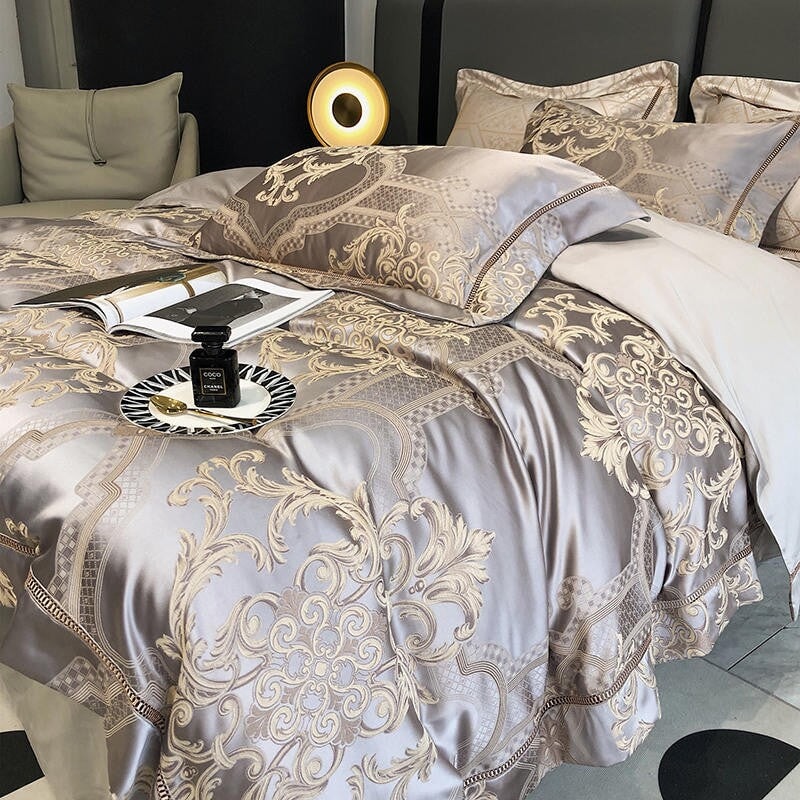 Damask Luxury Duvet Cover Set – 1000 TC Egyptian Cotton for Ultimate Comfort