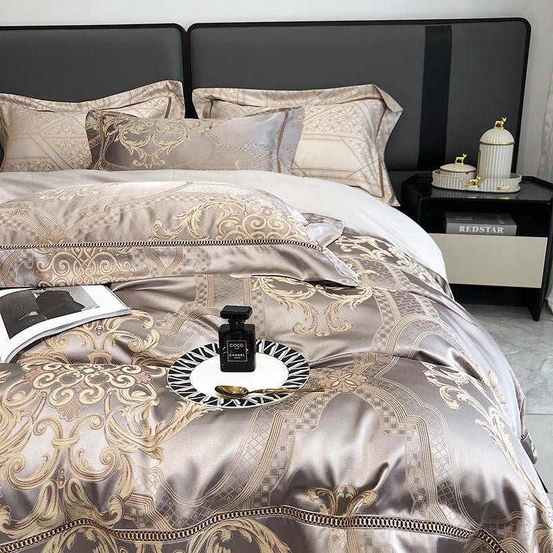 Damask Luxury Duvet Cover Set – 1000 TC Egyptian Cotton for Ultimate Comfort