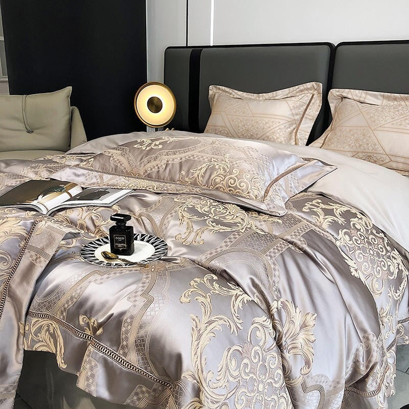 Damask Luxury Duvet Cover Set – 1000 TC Egyptian Cotton for Ultimate Comfort