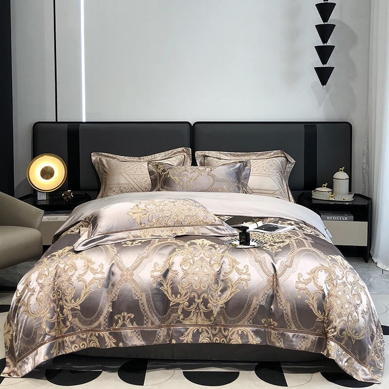 Damask Luxury Duvet Cover Set – 1000 TC Egyptian Cotton for Ultimate Comfort