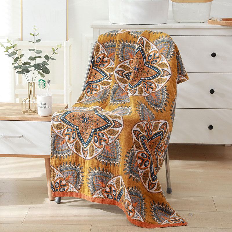 Flower Soft Towel Double Side Cotton Beach Towel